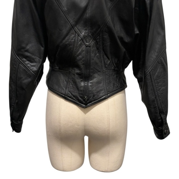Vintage Wilsons Retro 80s Bomber Moto Leather Jacket Size Small - Picture 8 of 11